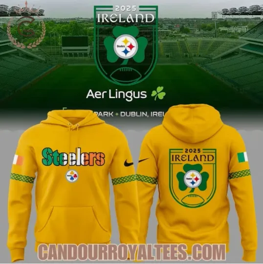 Discover Steeler Ireland 2025 Dublin Game Hoodie 3D