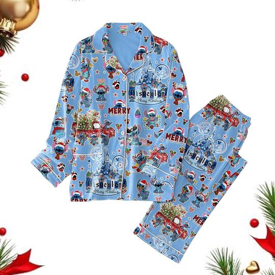 Discover Lilo Stitch Pajamas Christmas, Stitch And Angel Pajamas Set, Disney Matching Pajamas, Stitch Pajamas Family, Birthday Gift For Her Him