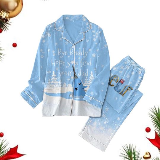 Discover Bye Buddy Narwhal Christmas Movie Pajamas, Festive Whale Gift