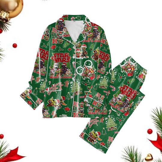 Discover Star Wars Christmas Pajamas Set for Adults Holiday Movie Character PJs