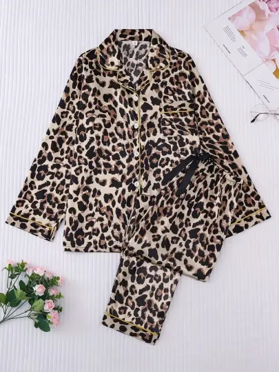 Discover Wild Side Golden Trim Long Sleeve Pajama Set 3D All Over Print