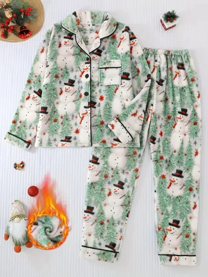 Discover Funny Top Hat Frosty Comfy Long Sleeve Pajama Set 3D All Over Print