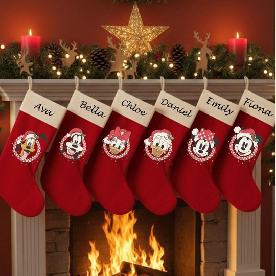 Discover Disney Holiday Velvet Stocking: Custom Name Velvet (Kids, Adults & Pets)