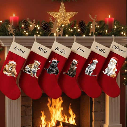 Cat Lover Christmas Velvet Stocking: Personalized Velvet (Custom Breed, Name) Stocking