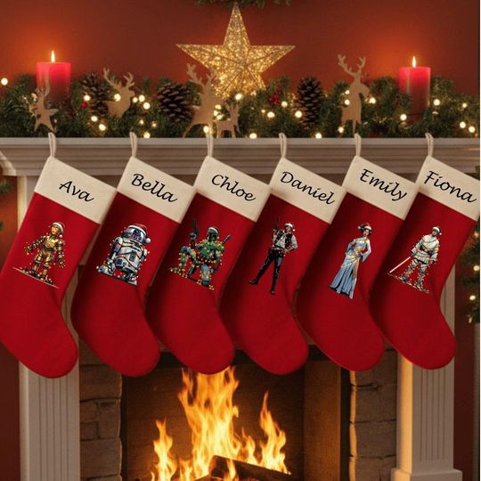 Galactic Warriors Velvet Stocking, Personalized (Kids, Adults, Pets)