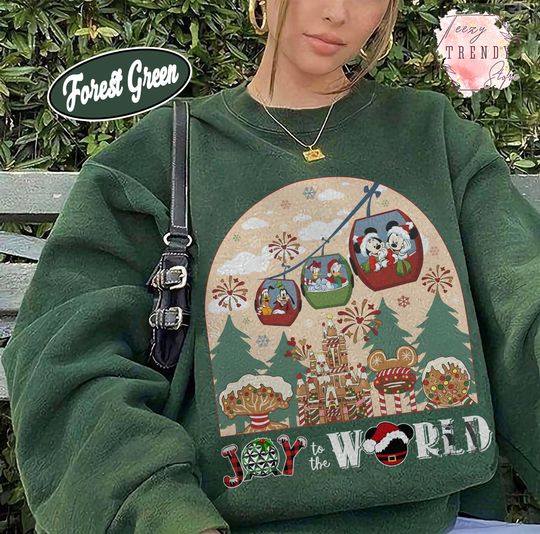 Discover Joy To The World Disney Christmas Sweatshirt, Mickey And Friends Holiday Tee, Disney Family Matching Christmas Shirt, Magical Disney Trip