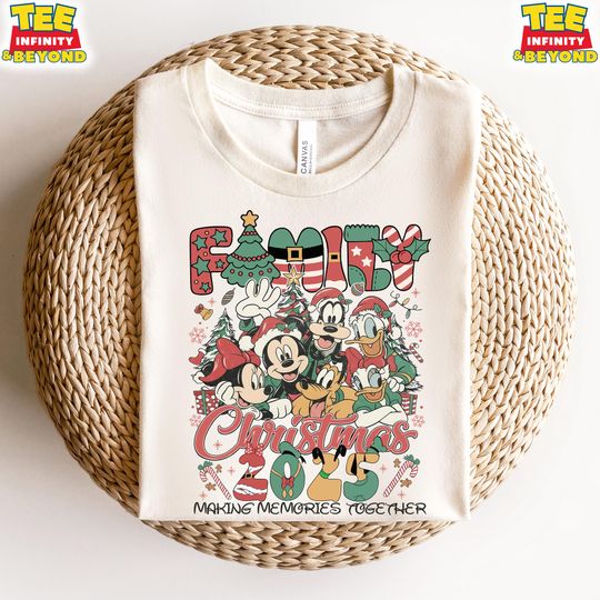 Discover Disney Mickey Family Christmas Sweatshirt, Family Making Memories Together Christmas 2025 Shirt, Family Xmas Shirt, Cozy Disney Xmas T-Shirt