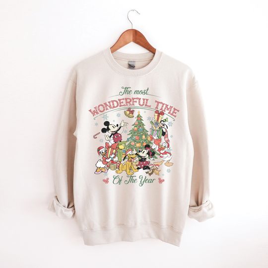Discover Most Wonderful Time Of The Year, Disney Christmas Tree, Retro Disney Holiday Sweater, Mickey and friends Christmas, Mickey and Co Christmas