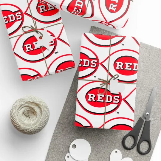 Discover Cincinnati Baseball Wrapping Paper Gift Wrap for Birthday, Holiday