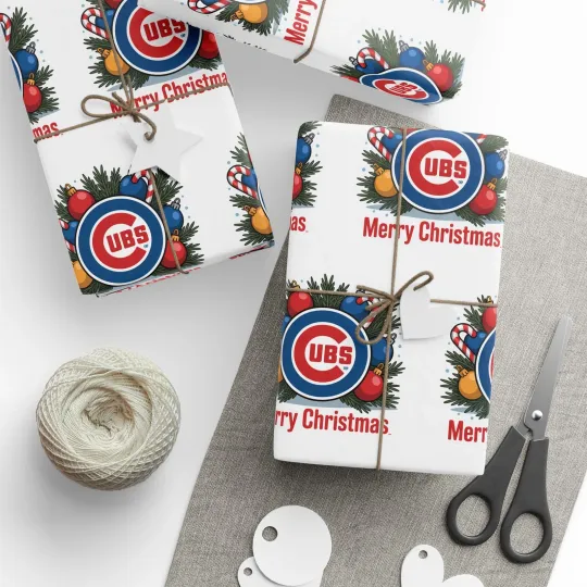Discover Chicago Baseball Wrapping Paper Gift Wrap Wrapping Sheets Sports Fan Christmas