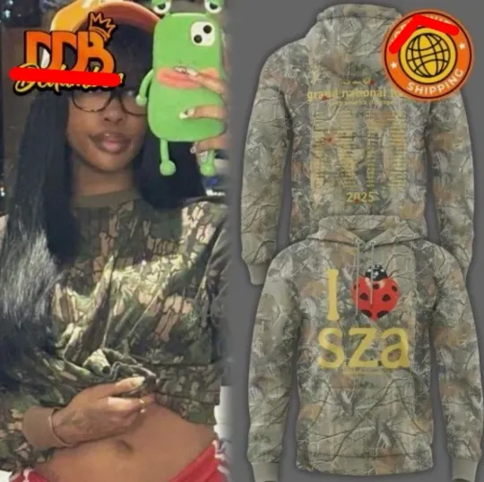 SZA Camo Grand National Tour 2025 Special 3D Hoodie New GLC066219