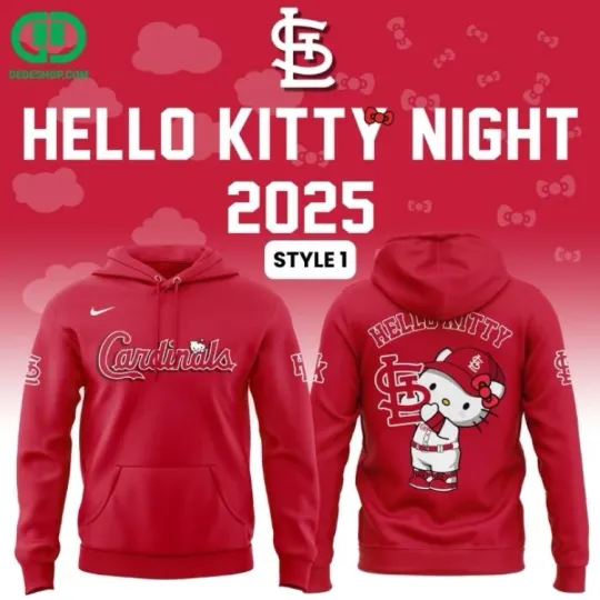 Discover NEW Cardinals x Hello 1Kitty Night Hoodie 3D Gift For Christmas
