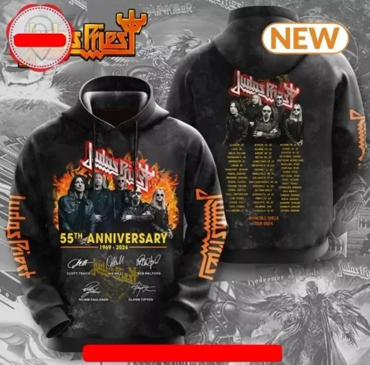 Judas Priest 55th Anniversary 1969 - 2024 Hoodie 3d GLC055690