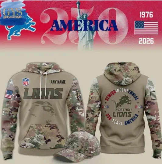 Discover Custom Name Detroit Lion 250 Years America Limited Edition 3D Hoodie