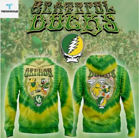 Discover Grateful Duck 2025 Oregon Duck 3D Hoodie Fan Gift For Chirstmas