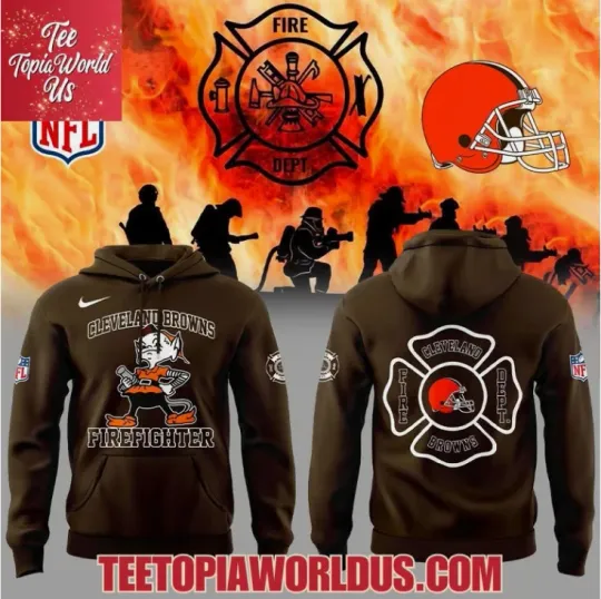 Discover Browns Firefighter Appreciation 2025 Hoodie 3D Gift For Chirstmas