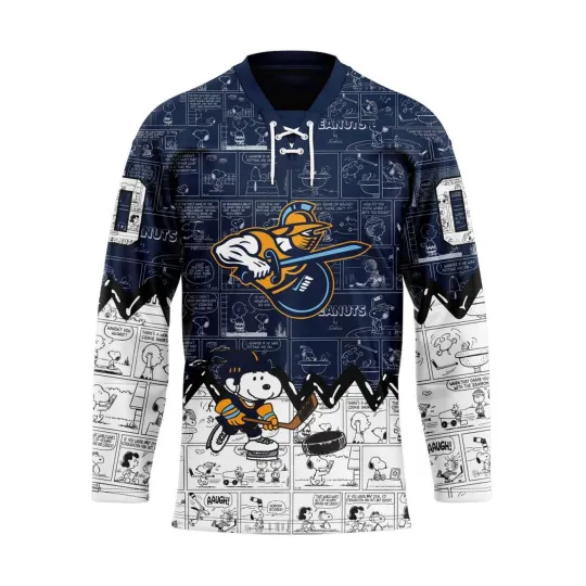 Discover Personalized Atlanta Gladiators Special Peanuts Lace Hockey Shirt Design