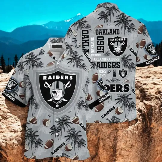 Raiders Hawaiian Shirt Coconut Pattern Summer Hawaiian Shirt