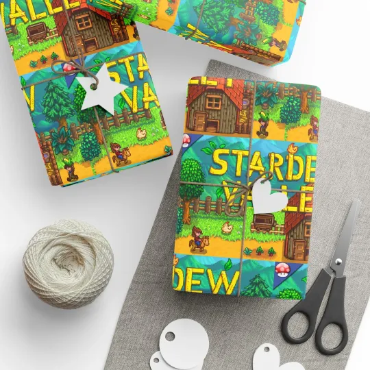 Discover Stardew Valley PC Video Game Holiday Birthday Gift Wrapping Papers Christmas