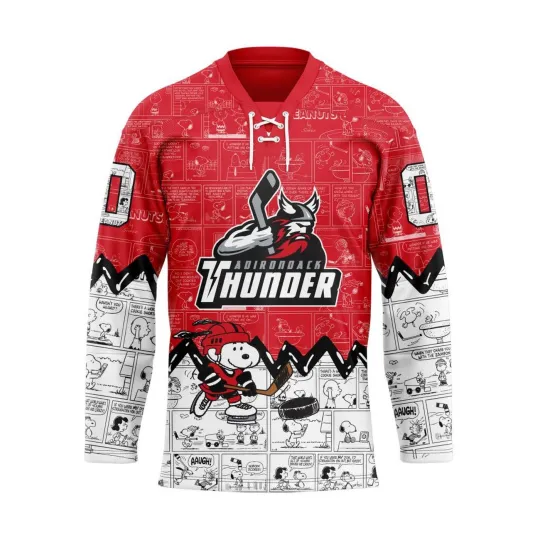 Discover Personalized Adirondack Thunder Special Peanuts Lace Hockey Shirt Design