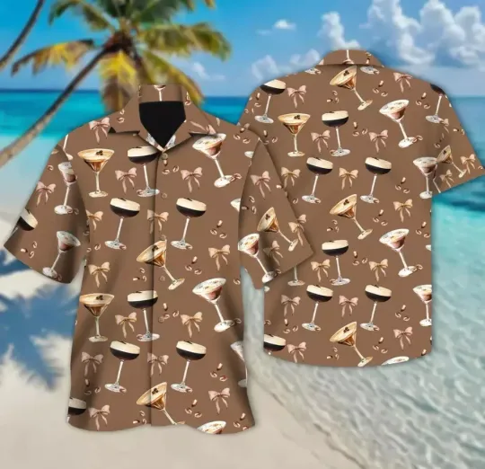 Discover Espresso Martini Hawaiian Shirt, Alcohol Hawaiian Shirt, Martini Hawaiian Shirt