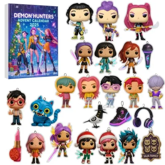Discover K Pop Devil Hunters 2D Acrylic Advent Calendar for Christmas Gift, Kpop Ornament Toy 24pcs