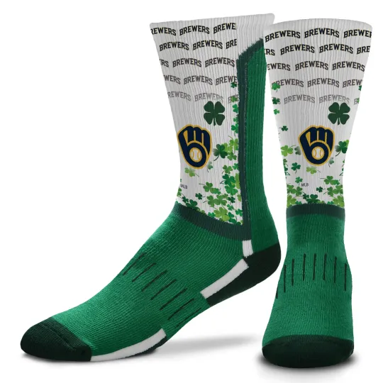 Milwaukee Brewers 4 Leaf Clover Luck Socks