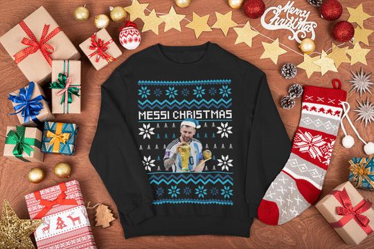 Messi Christmas Sweatshirt | Lionel Messi Hoodie | Messi Ugly Sweater | Messi Christmas Gift | Leo Messi Fan Gift | Soccer Ugly Sweater