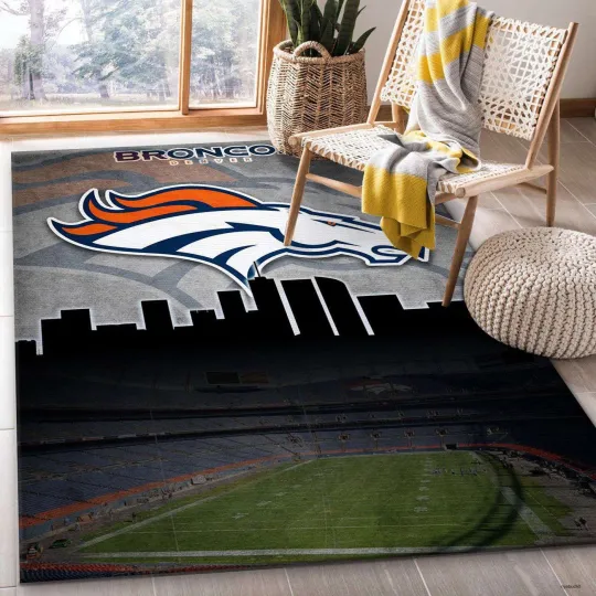Denver Broncos Football Rug, Football Teams Rug, Sport Rug