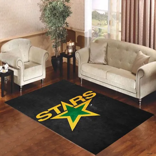 Dallas Stars Welcome Rug, Hockey Team Rug, Living Room Rug