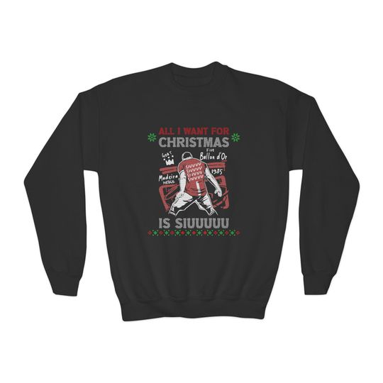 All I Want for Christmas is Siuuu Xmas Jumper Sweater Sweatshirt Kids Ronaldo Siu Portugal Football World Cup