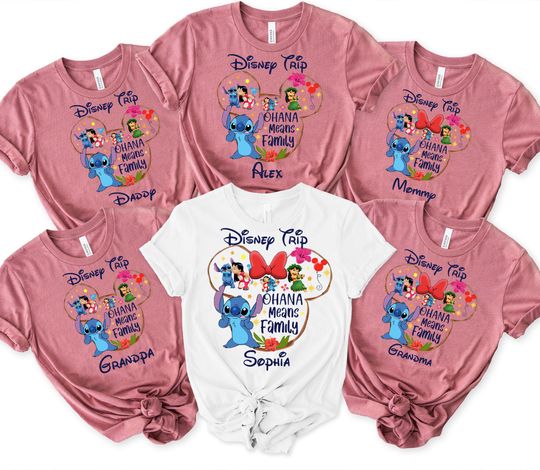 Discover Lilo and Stitch Ohana Means Family Shirt Matching Disney Family Vacation Shirts, Disney Stitch Shirts, Disney Vacation Shirts, Disney Trip