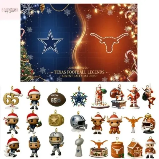Texas Longhorns x Dallas Cowboys Football Legends 2025 2D Advent Calendar