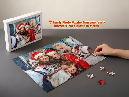 Discover Personalized Photo Puzzle - Custom photo puzzle 99-500-1000 pieces. Jigsaw Puzzle from your own picture Gift for Couples, Family, Kids, Mom