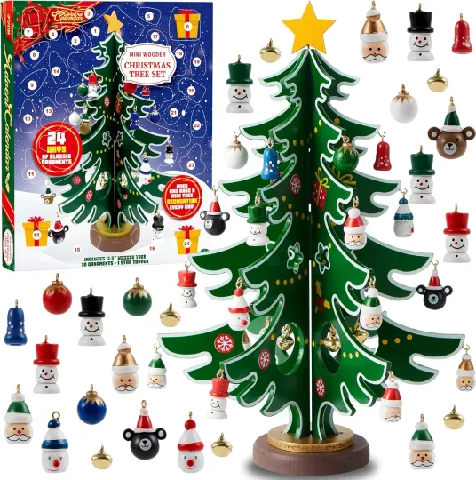 Discover 2025 Christmas Advent Calendar – 24-Day Countdown Tree with Hanging Ornaments