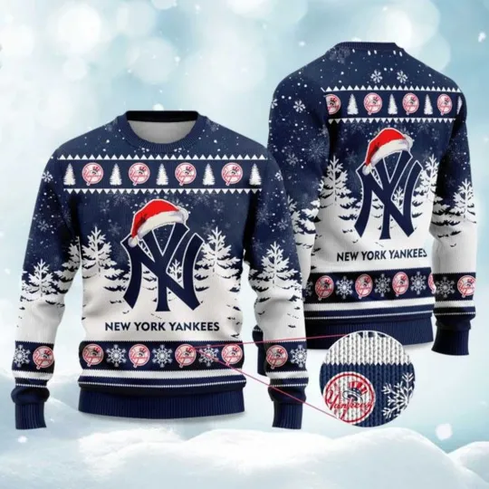 Discover 2025 Yankees Snowflakes Christmas Ugly Sweater - Christmas Gift For Men, Women
