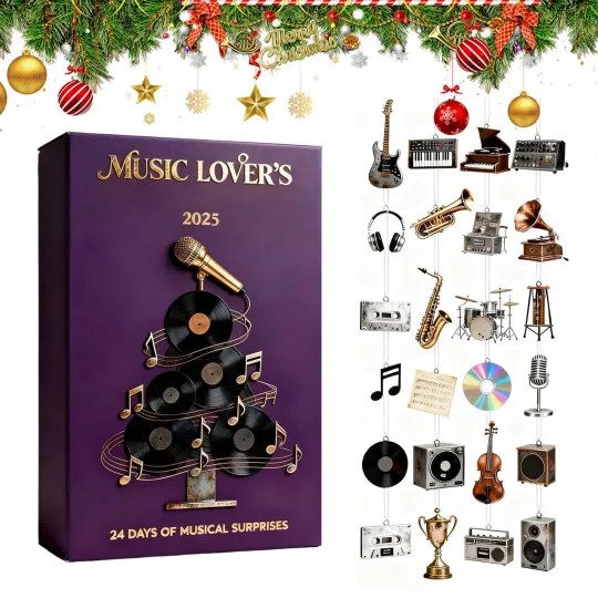 Discover Music Lover Advent Christmas Calendar 2025 2D Acrylic Musical Elements Decor
