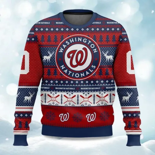 Discover 2025 Christmas Nationals Baseball Ugly Sweater -  Christmas Gift