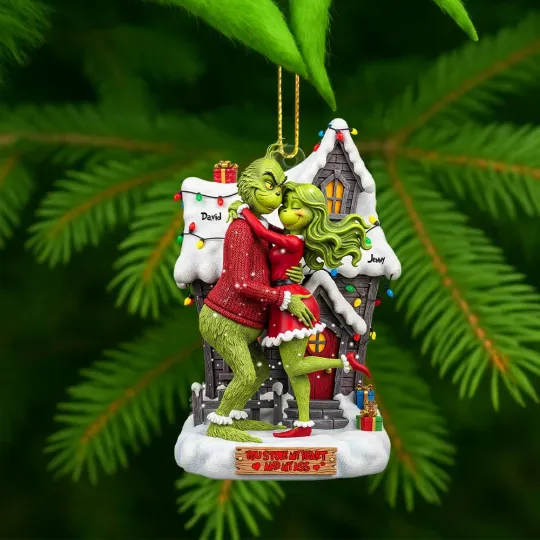 Discover Green Couple Ornament - Personalized Gifts For Couple  3.5 in For Fans For Xmas