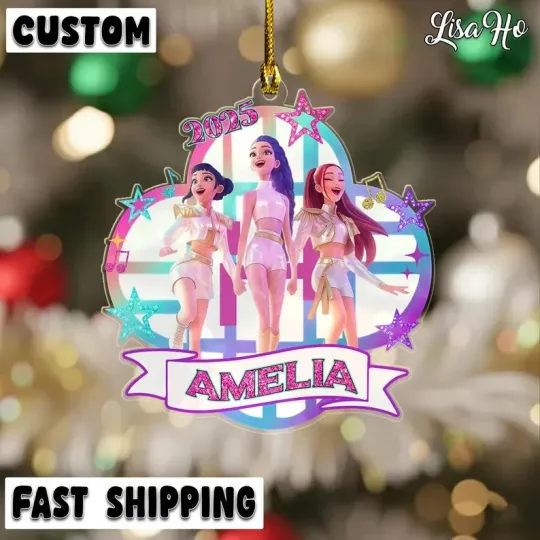 Discover 2D FLAT-Personalized Name KPOP Dem_n Hunter Christmas Ornament,