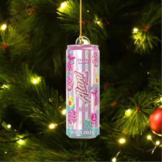 Discover Personalized Alani 2D Flat Ornament, Custom Name Energy Drink Christmas