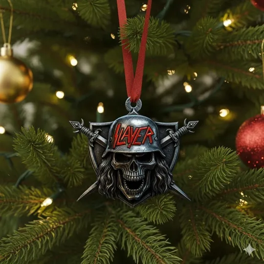 Discover NEW! Slayer Custom shape 2-sided Acrylic Christmas Ornament 3.5in X 3.5 in Flat