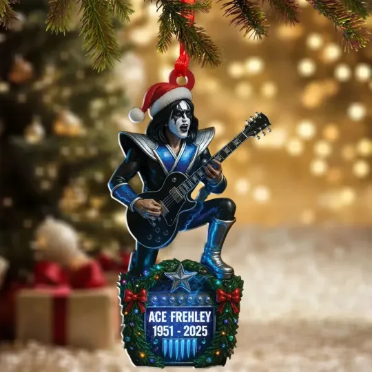 Discover Ace Frehley 1951-2025 2d Flat  Acrylic Ornament Christmas Gift For Fans 3.5 in