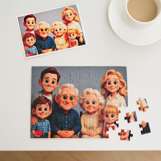 Discover Custom Cartoon Style Jigsaw Puzzle From Photo, Personalized photo Puzzle, Wooden Puzzle Box