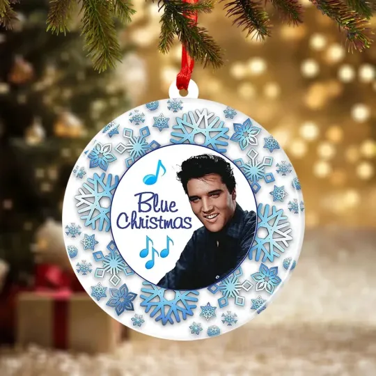 Discover Elvis Presley Custom Shape 2-sided Acrylic Ornament Christmas 3.5in X 3.5 in