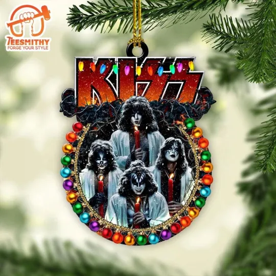 Discover Kiss Band Decor Christmas Acrylic Ornament, Christmas Ornament 3.5in X 3.5 in