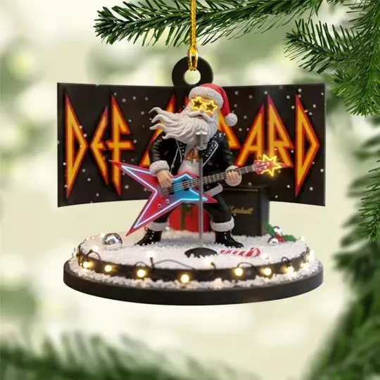 Discover Def Leppard 2D FLAT 2-sided Acrylic Ornament CHRISTMAS, STOCKING STUFFER 3.5in