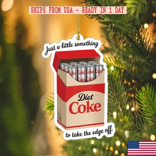 Discover Funny Soda Parody Christmas Ornament 2D FLAT–Take the Edge Off Acrylic Ornament