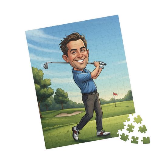 Discover Custom Sports Puzzle | Personalized Athletic Caricature Gift | Unique Cartoon