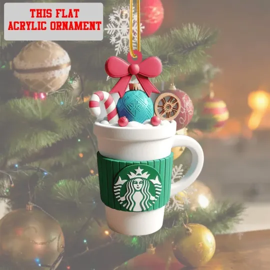 Discover HOT SALE! 2025 Starbucks Christmas Hanging 2D FLAT Ornament FOR FANS 3.5in